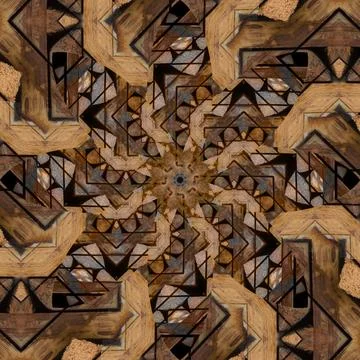 Seamless abstract square pattern. Symmetrical round pattern. Author's pattern 스톡 사진