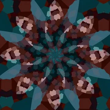 Seamless abstract square pattern. Symmetrical round pattern. Author's pattern 스톡 사진