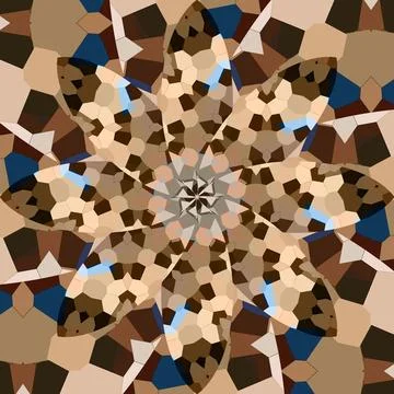 Seamless abstract square pattern. Symmetrical round pattern. Author's pattern 写真素材
