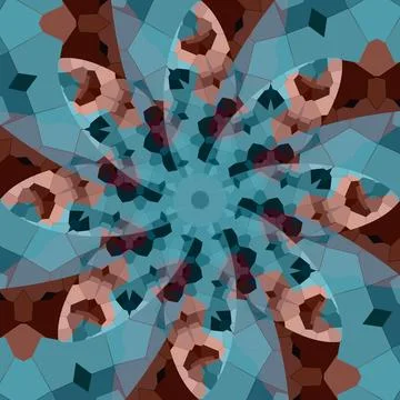 Seamless abstract square pattern. Symmetrical round pattern. Author's pattern 스톡 사진