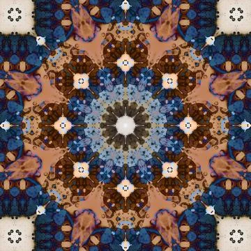 Seamless abstract square pattern. Symmetrical round pattern. Author's pattern Stock Photos