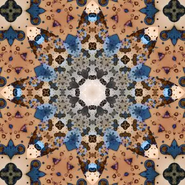 Seamless abstract square pattern. Symmetrical round pattern. Author's pattern Stock Photos