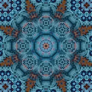 Seamless abstract square pattern. Symmetrical round pattern. Author's pattern Stock Photos