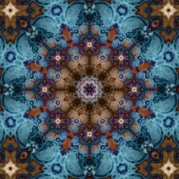 Seamless abstract square pattern. Symmetrical round pattern. Author's pattern Stock Photos