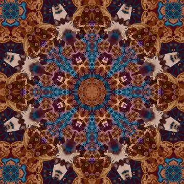 Seamless abstract square pattern. Symmetrical round pattern. Author's pattern Stock Photos