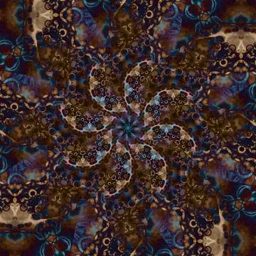 Seamless abstract square pattern. Symmetrical round pattern. Author's pattern 写真素材