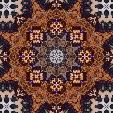 Seamless abstract square pattern. Symmetrical round pattern. Author's pattern Stock Photos