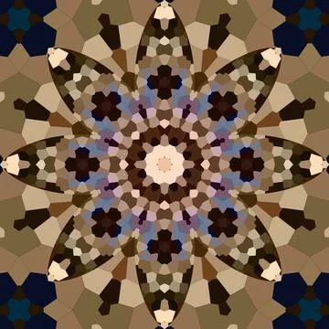 Seamless abstract square pattern. Symmetrical round pattern. Author's pattern 스톡 사진