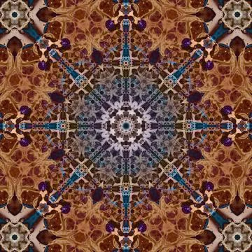 Seamless abstract square pattern. Symmetrical round pattern. Author's pattern Stock Photos