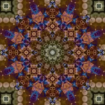 Seamless abstract square pattern. Symmetrical round pattern. Author's pattern Stock Photos
