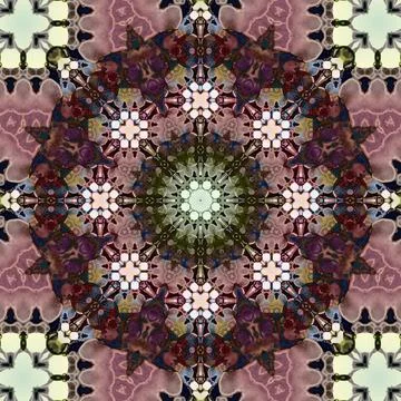 Seamless abstract square pattern. Symmetrical round pattern. Author's pattern 스톡 사진