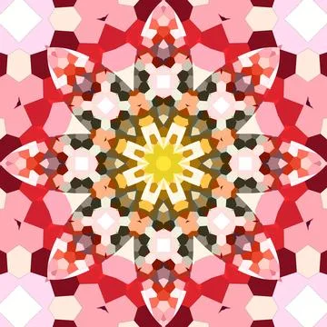 Seamless abstract square pattern. Symmetrical round pattern. Author's pattern 스톡 사진