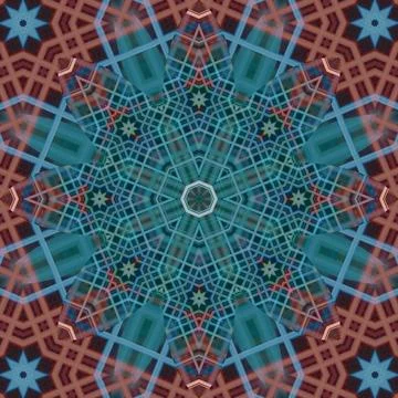 Seamless abstract square pattern. Symmetrical round pattern. Author's pattern Stock Photos