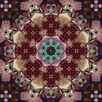 Seamless abstract square pattern. Symmetrical round pattern. Author's pattern Stock Photos