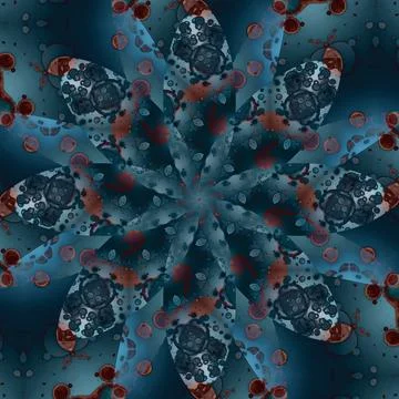 Seamless abstract square pattern. Symmetrical round pattern. Author's pattern Stock Photos