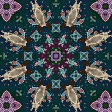 Seamless abstract square pattern. Symmetrical round pattern. Author's pattern Stock Photos