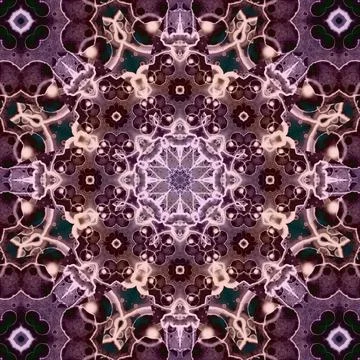 Seamless abstract square pattern. Symmetrical round pattern. Author's pattern Foto stock