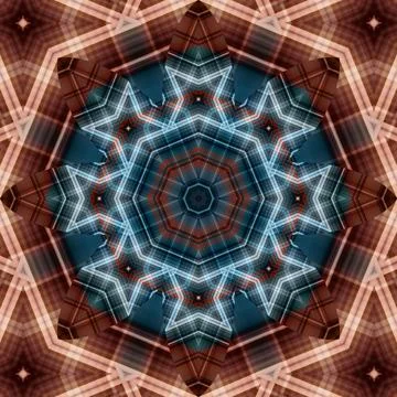 Seamless abstract square pattern. Symmetrical round pattern. Author's pattern 写真素材