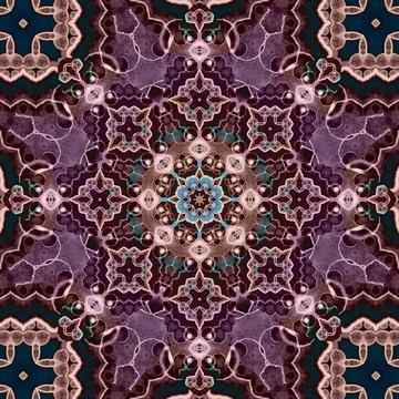Seamless abstract square pattern. Symmetrical round pattern. Author's pattern Stock Photos