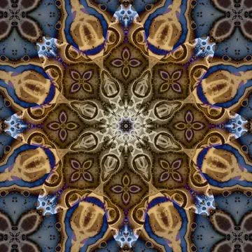 Seamless abstract square pattern. Symmetrical round pattern. Author's pattern Stock Photos