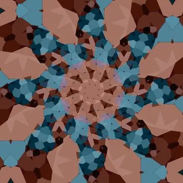 Seamless abstract square pattern. Symmetrical round pattern. Author's pattern 写真素材