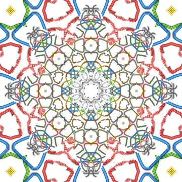 Seamless abstract square pattern. Symmetrical round pattern. Author's pattern Stock Photos