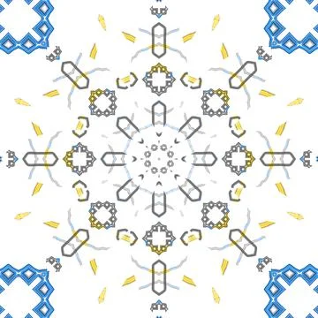 Seamless abstract square pattern. Symmetrical round pattern. Author's pattern Foto stock