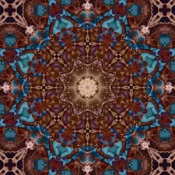 Seamless abstract square pattern. Symmetrical round pattern. Author's pattern Foto stock