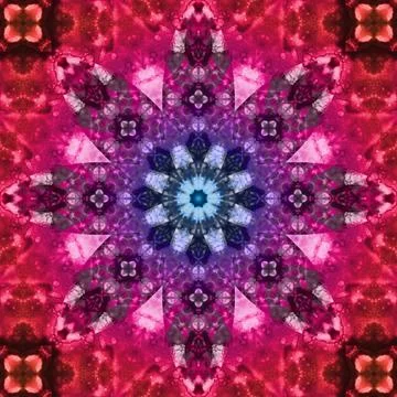 Seamless abstract square pattern. Symmetrical round pattern. Author's pattern 스톡 사진