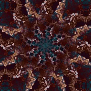 Seamless abstract square pattern. Symmetrical round pattern. Author's pattern Foto stock