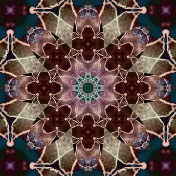 Seamless abstract square pattern. Symmetrical round pattern. Author's pattern 스톡 사진