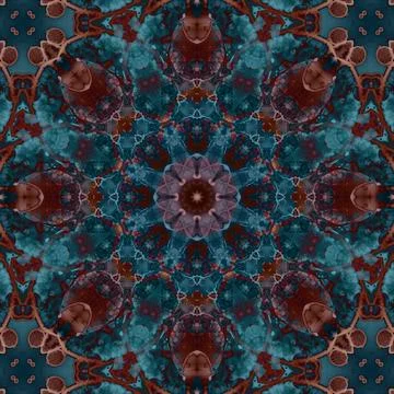 Seamless abstract square pattern. Symmetrical round pattern. Author's pattern 스톡 사진