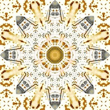 Seamless abstract square pattern. Symmetrical round pattern. Author's pattern Stock Photos