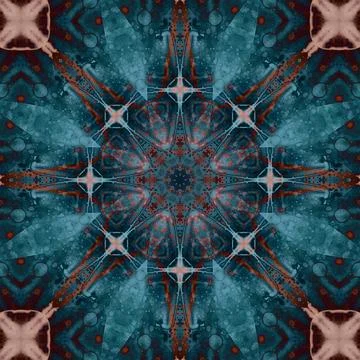 Seamless abstract square pattern. Symmetrical round pattern. Author's pattern Stock Photos