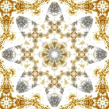 Seamless abstract square pattern. Symmetrical round pattern. Author's pattern 스톡 사진