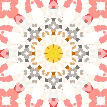 Seamless abstract square pattern. Symmetrical round pattern. Author's pattern 写真素材