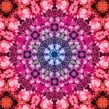 Seamless abstract square pattern. Symmetrical round pattern. Author's pattern 스톡 사진