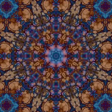 Seamless abstract square pattern. Symmetrical round pattern. Author's pattern Stockfoto's
