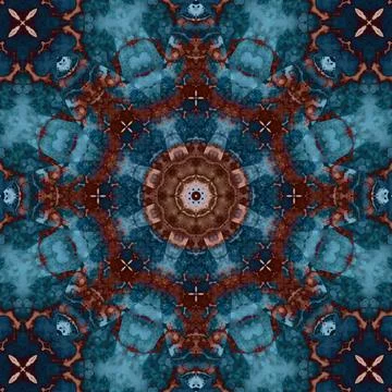 Seamless abstract square pattern. Symmetrical round pattern. Author's pattern Stock Photos