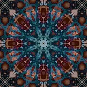 Seamless abstract square pattern. Symmetrical round pattern. Author's pattern Stock Photos