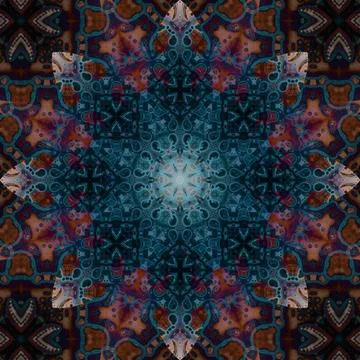 Seamless abstract square pattern. Symmetrical round pattern. Author's pattern 写真素材
