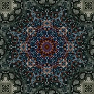 Seamless abstract square pattern. Symmetrical round pattern. Author's pattern Stock Photos