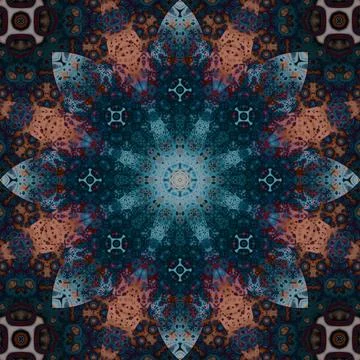Seamless abstract square pattern. Symmetrical round pattern. Author's pattern Stockfoto's