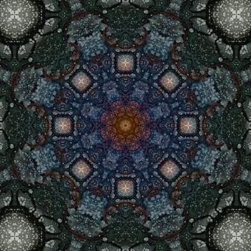 Seamless abstract square pattern. Symmetrical round pattern. Author's pattern 写真素材