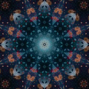 Seamless abstract square pattern. Symmetrical round pattern. Author's pattern Stock Photos