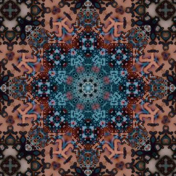 Seamless abstract square pattern. Symmetrical round pattern. Author's pattern Stock Photos