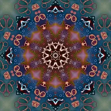 Seamless abstract square pattern. Symmetrical round pattern. Author's pattern Stock Photos