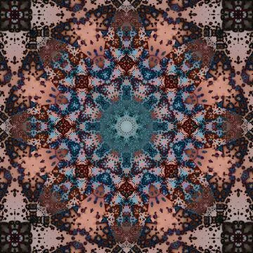 Seamless abstract square pattern. Symmetrical round pattern. Author's pattern Stock Photos