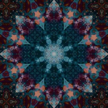 Seamless abstract square pattern. Symmetrical round pattern. Author's pattern 스톡 사진