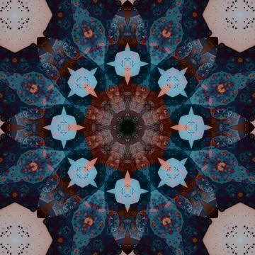 Seamless abstract square pattern. Symmetrical round pattern. Author's pattern 스톡 사진